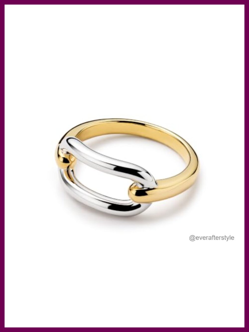 14K Gold Plated Oval Link Ring Stackable Tarnish Free Hypoallergenic